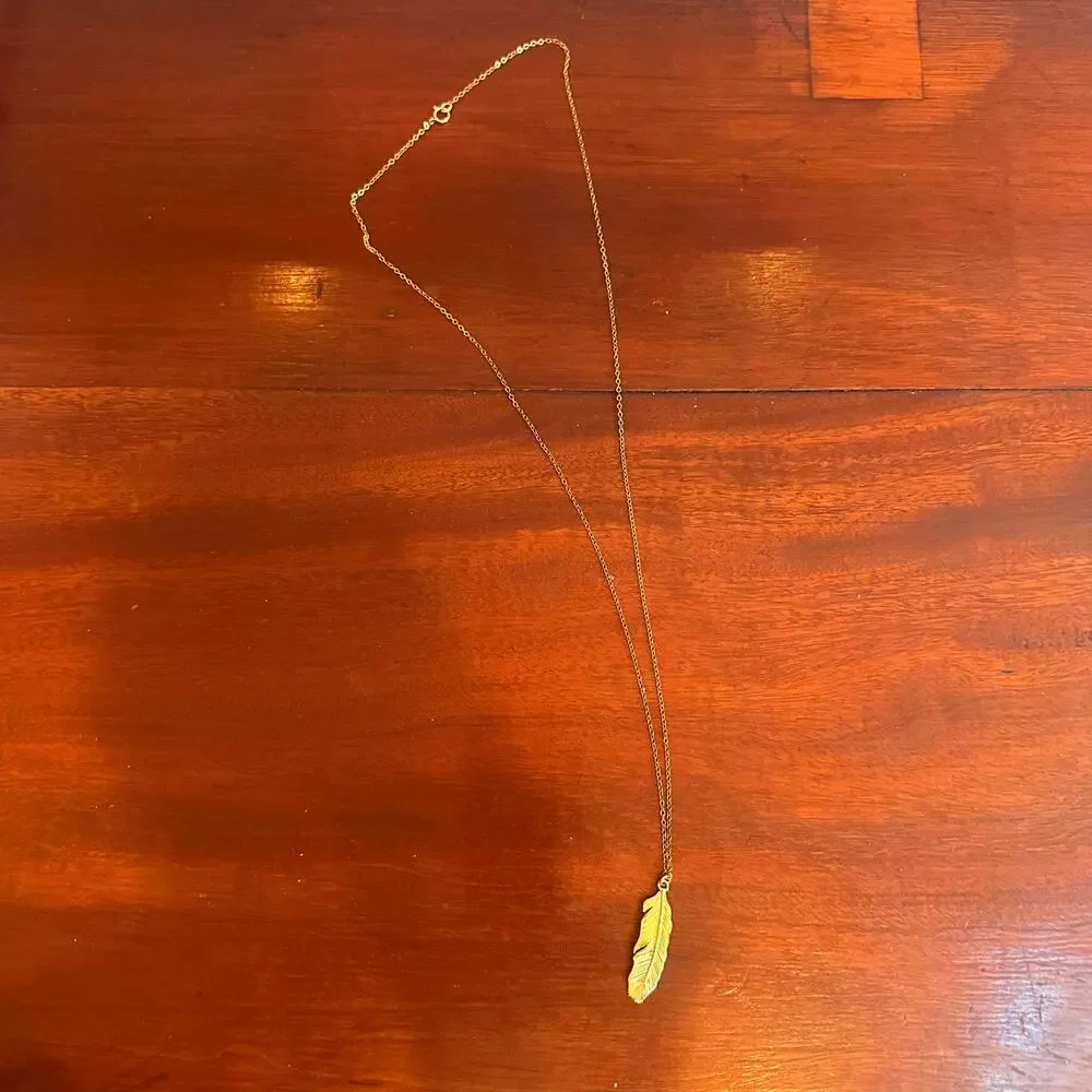 Gold Filled Feather Necklace v2014kgf  Minimalist Western Jewelry Cowgirl